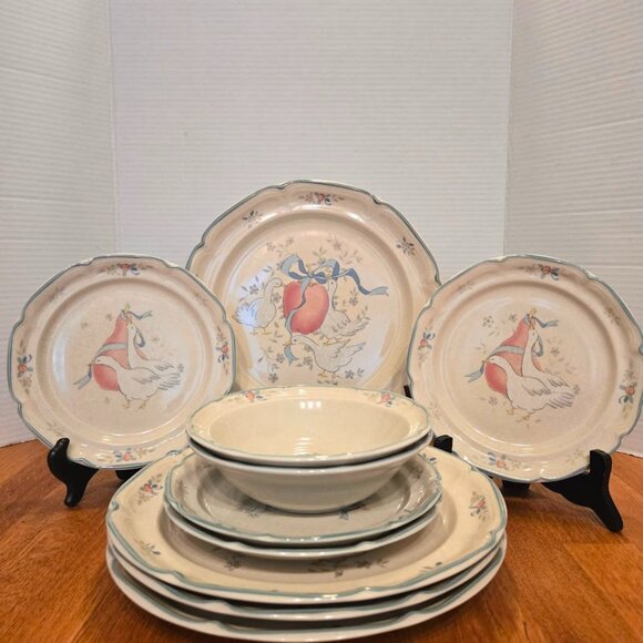 Vintage International China Marmalade Goose Stoneware Cottagecore 10pc Set 1980s - Picture 1 of 6